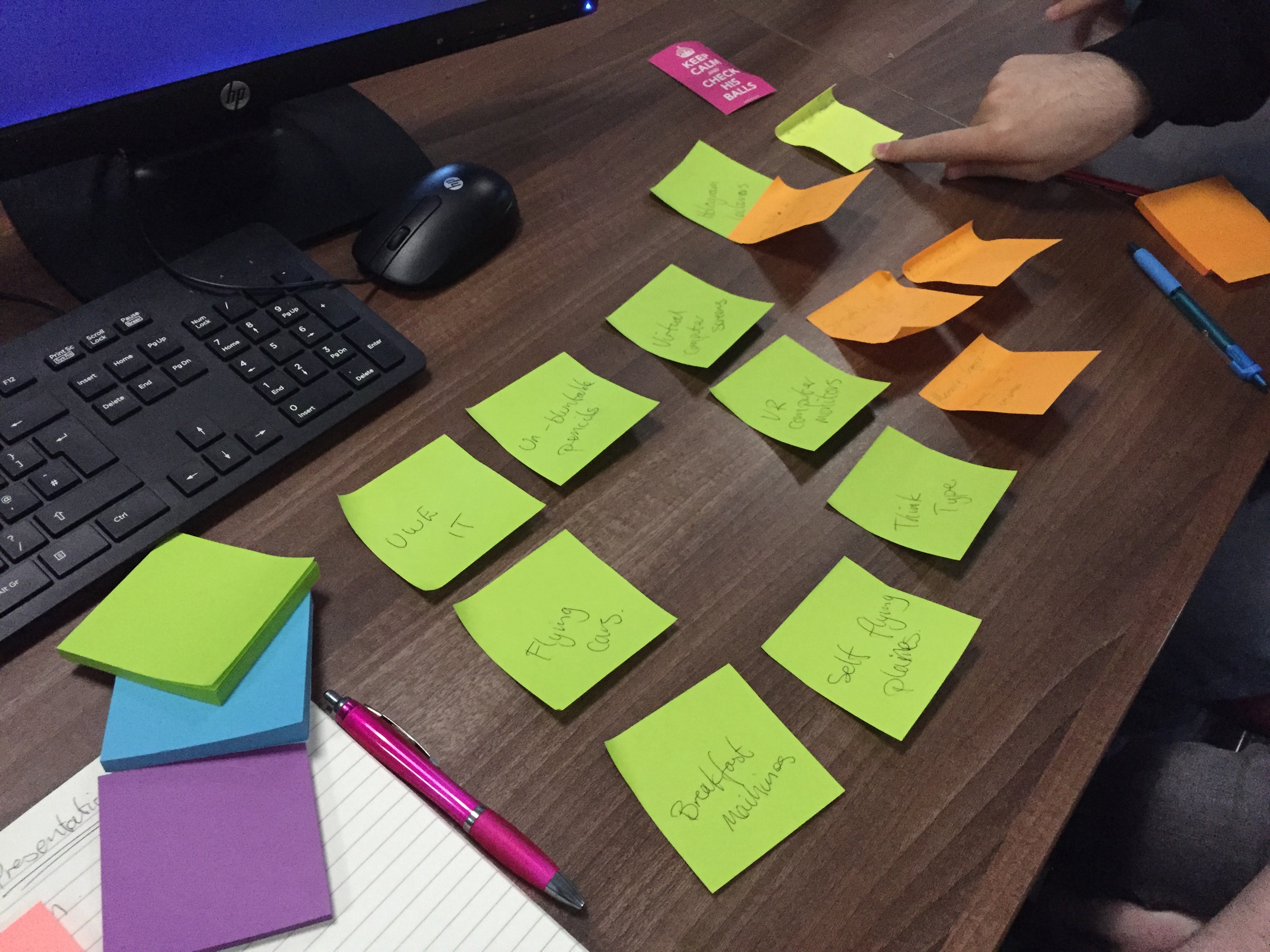Post it notes ideation
